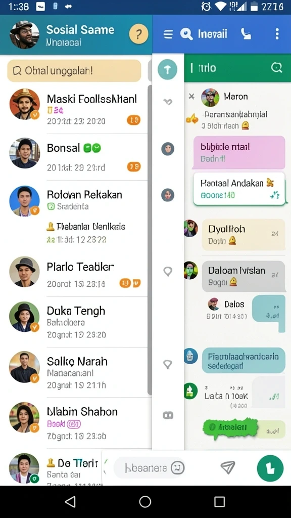 dominoclub - Interaksi dengan pemain lain dalam mode chat.